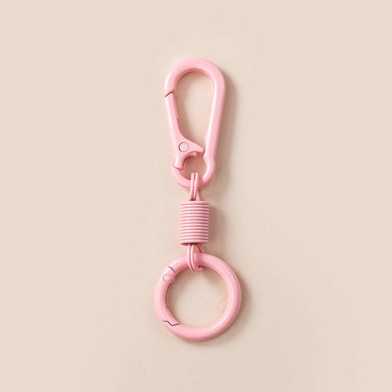 Colorful Breathing Rebound Ring Keychain Solid Color Simple Zinc Alloy Car Cross-Border Carabiner Keychain