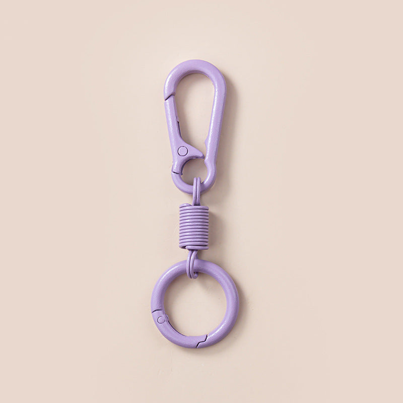 Colorful Breathing Rebound Ring Keychain Solid Color Simple Zinc Alloy Car Cross-Border Carabiner Keychain