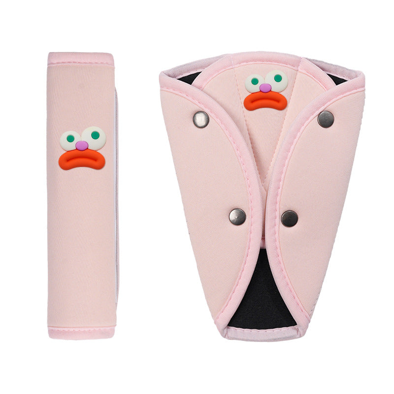 Car Kids Safety Belt Shoulder Protector, Cute Anti-Stranglehold Neck Protector, Baby Car Adjustment Fixed Limiter