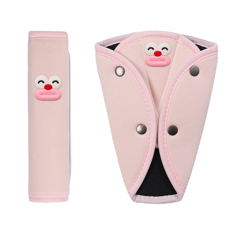 Car Kids Safety Belt Shoulder Protector, Cute Anti-Stranglehold Neck Protector, Baby Car Adjustment Fixed Limiter