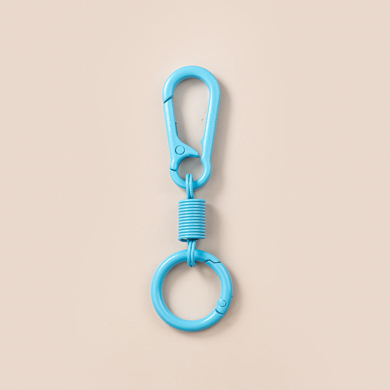 Colorful Breathing Rebound Ring Keychain Solid Color Simple Zinc Alloy Car Cross-Border Carabiner Keychain