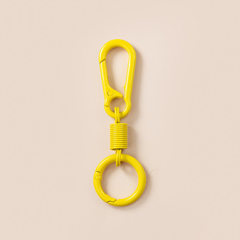 Colorful Breathing Rebound Ring Keychain Solid Color Simple Zinc Alloy Car Cross-Border Carabiner Keychain