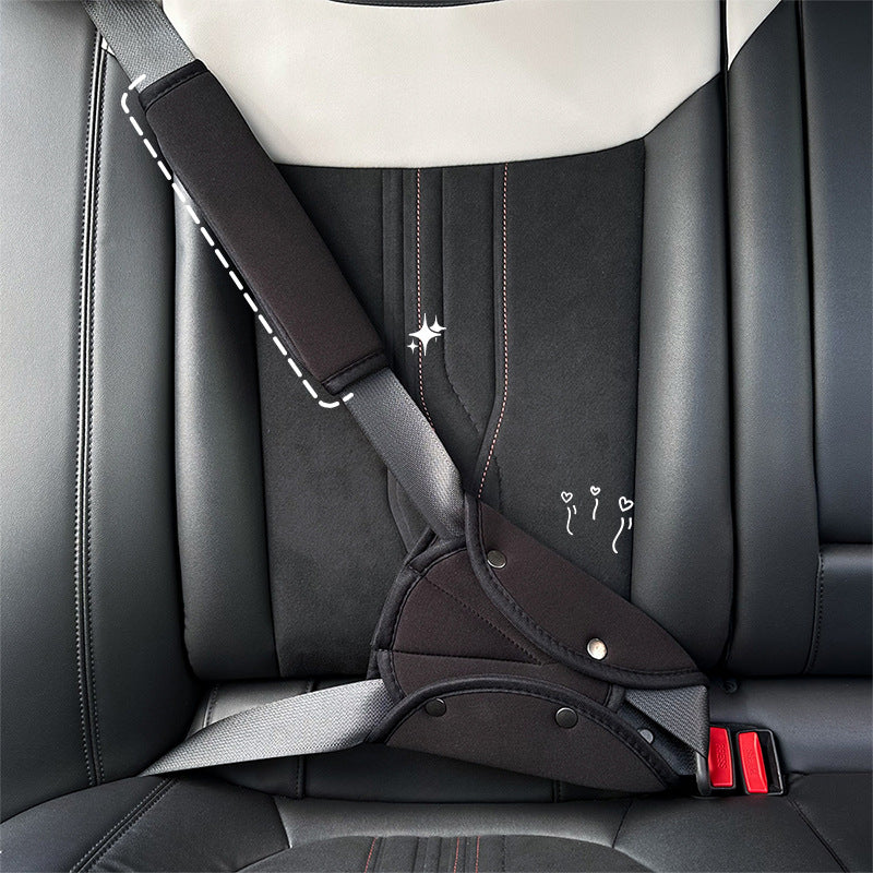 Car Kids Safety Belt Shoulder Protector, Cute Anti-Stranglehold Neck Protector, Baby Car Adjustment Fixed Limiter