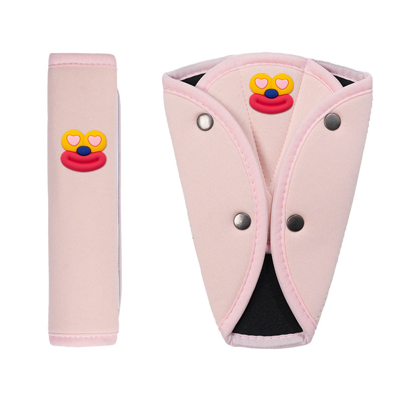 Car Kids Safety Belt Shoulder Protector, Cute Anti-Stranglehold Neck Protector, Baby Car Adjustment Fixed Limiter