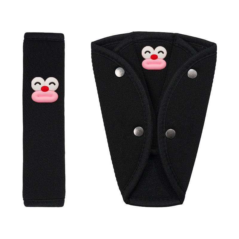 Car Kids Safety Belt Shoulder Protector, Cute Anti-Stranglehold Neck Protector, Baby Car Adjustment Fixed Limiter