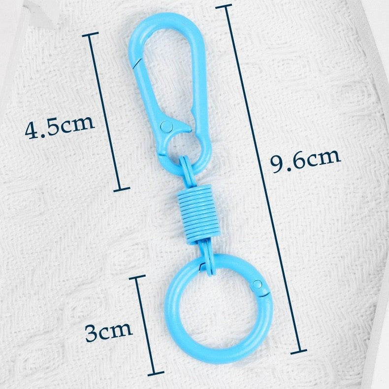 Colorful Breathing Rebound Ring Keychain Solid Color Simple Zinc Alloy Car Cross-Border Carabiner Keychain