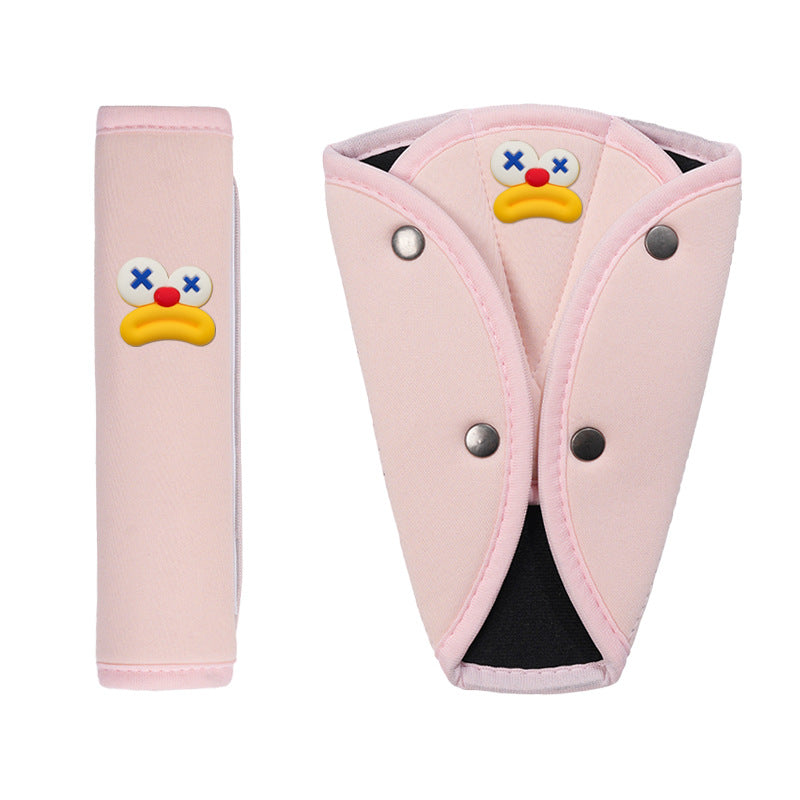 Car Kids Safety Belt Shoulder Protector, Cute Anti-Stranglehold Neck Protector, Baby Car Adjustment Fixed Limiter