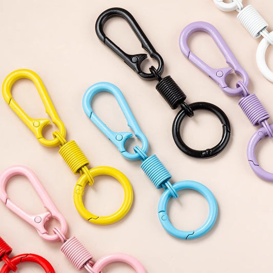 Colorful Breathing Rebound Ring Keychain Solid Color Simple Zinc Alloy Car Cross-Border Carabiner Keychain