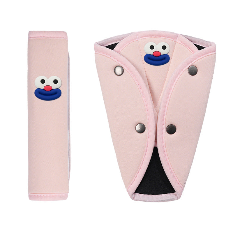 Car Kids Safety Belt Shoulder Protector, Cute Anti-Stranglehold Neck Protector, Baby Car Adjustment Fixed Limiter