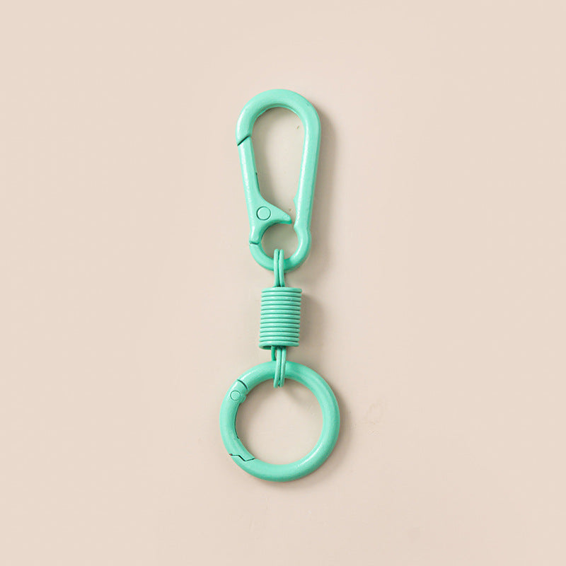 Colorful Breathing Rebound Ring Keychain Solid Color Simple Zinc Alloy Car Cross-Border Carabiner Keychain