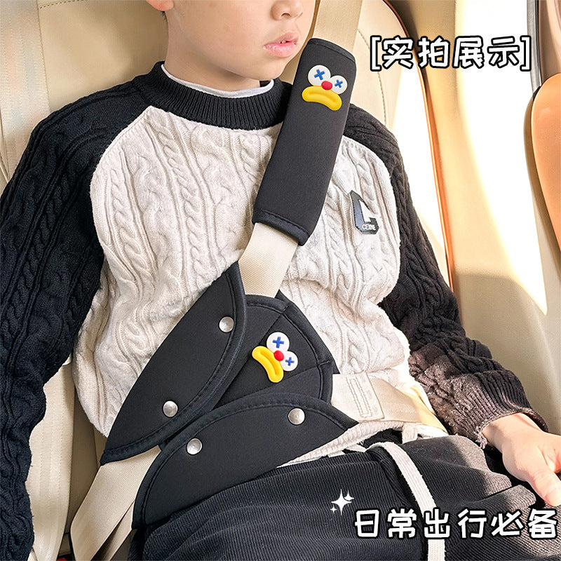 Car Kids Safety Belt Shoulder Protector, Cute Anti-Stranglehold Neck Protector, Baby Car Adjustment Fixed Limiter