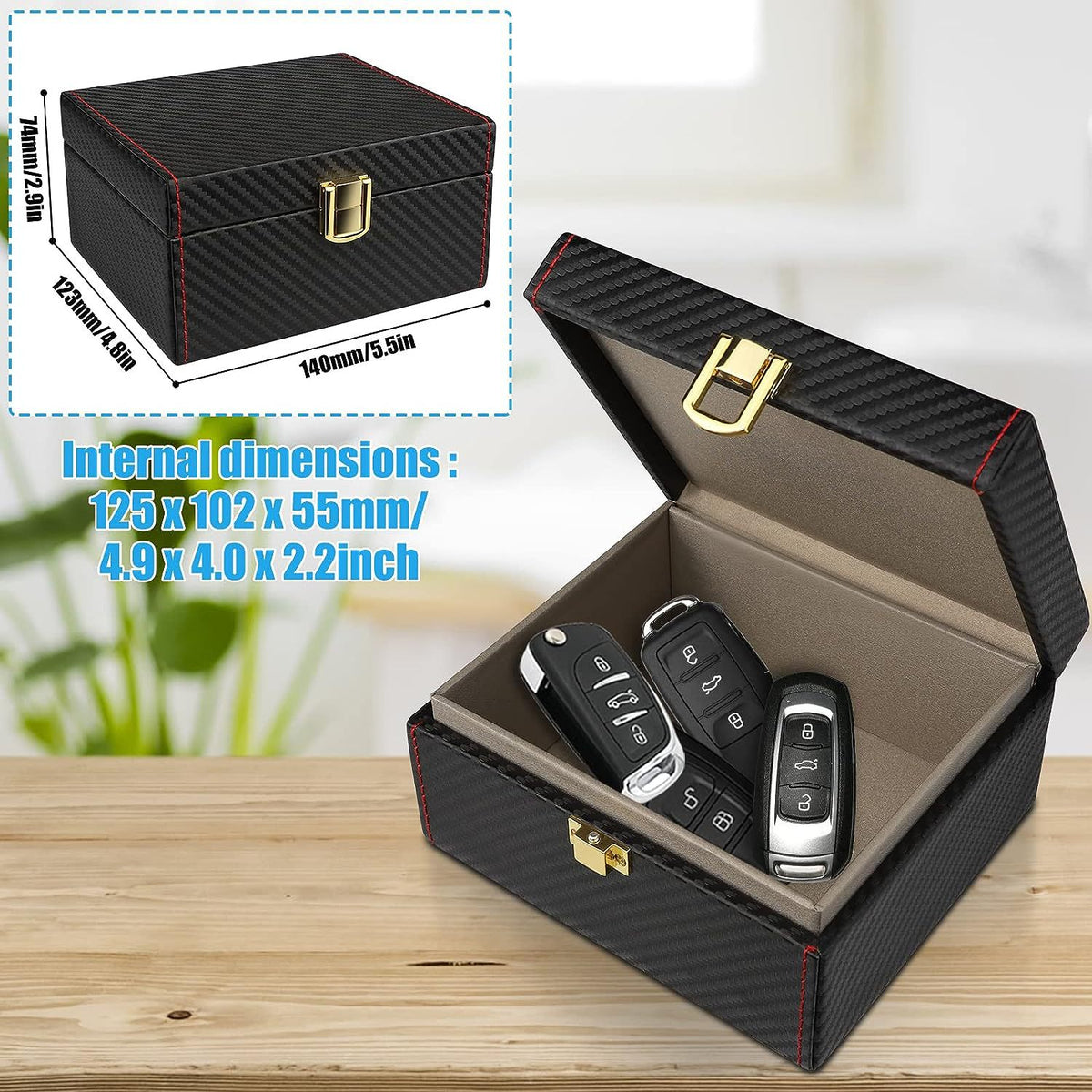 Cross-border new carbon fiber high-grade RFID anti-radiation mobile phone box shielding car key anti-theft box signal shielding