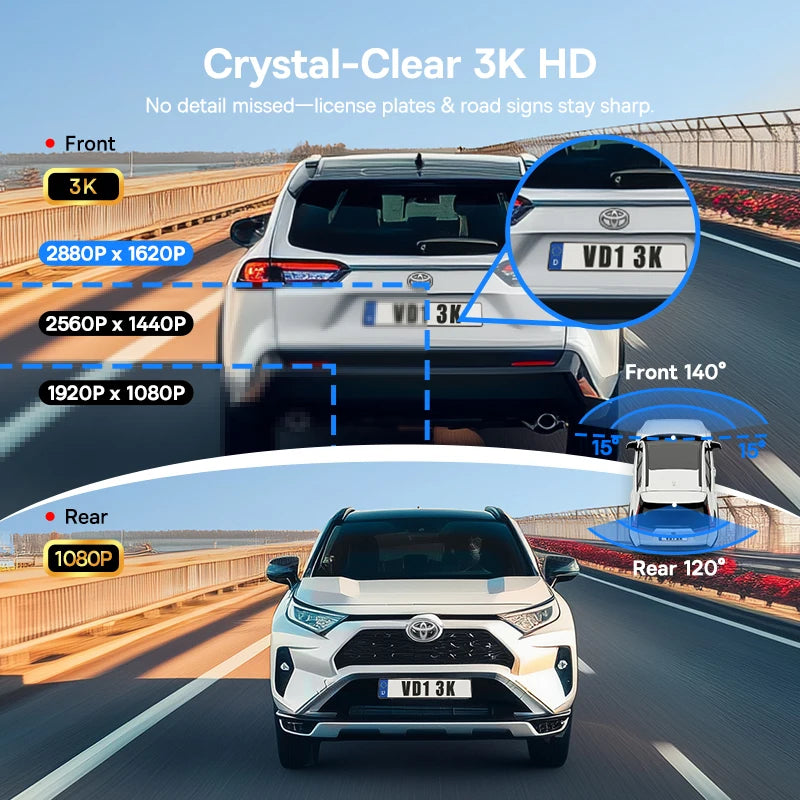 Baseus VD1 – 3K Front & Rear Dash Cam with GPS