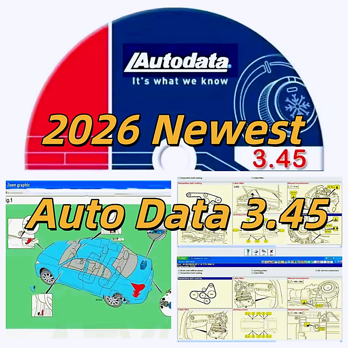 2026 Newest Auto Data 3.45 AutoData Car Software with Free Install Video to Help Autodata 3.45 Car Software