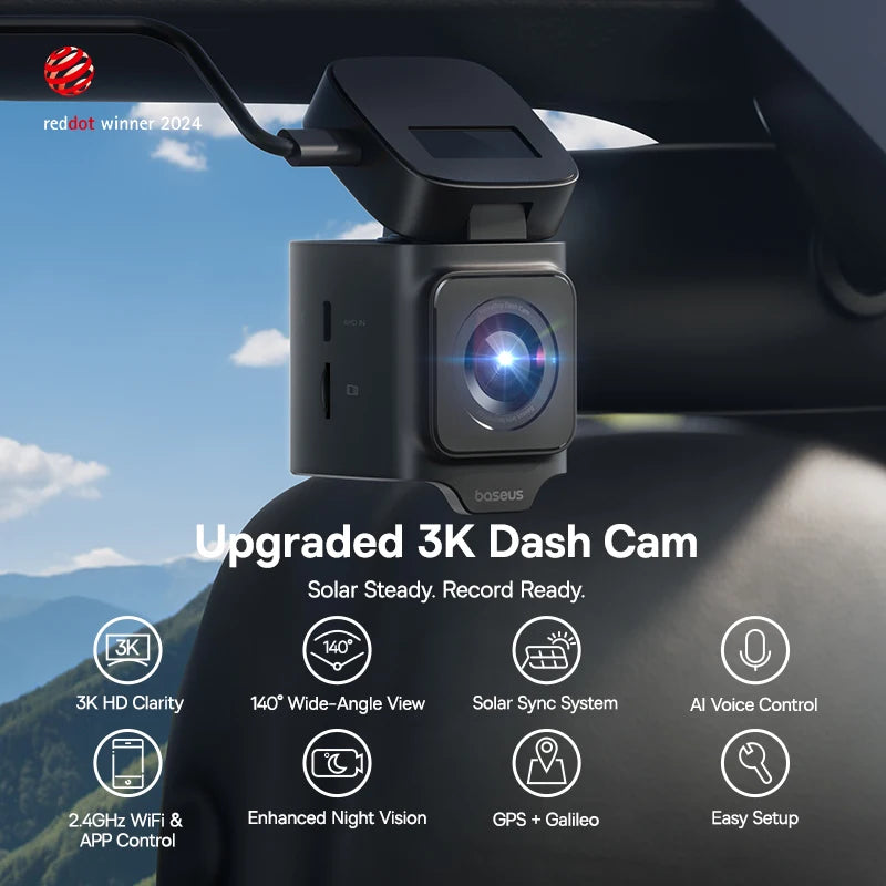 Baseus VD1 – 3K Front & Rear Dash Cam with GPS