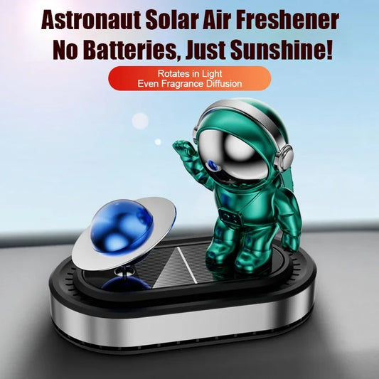 Solar Car Air Freshener Astronaut Car Scent Diffuser Rotatable Solar Car Aromatherapy Fresheners Car Interior Accessories