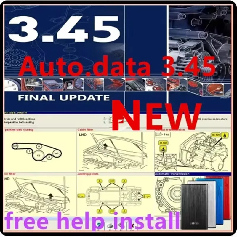 2026 Newest Auto Data 3.45 AutoData Car Software with Free Install Video to Help Autodata 3.45 Car Software