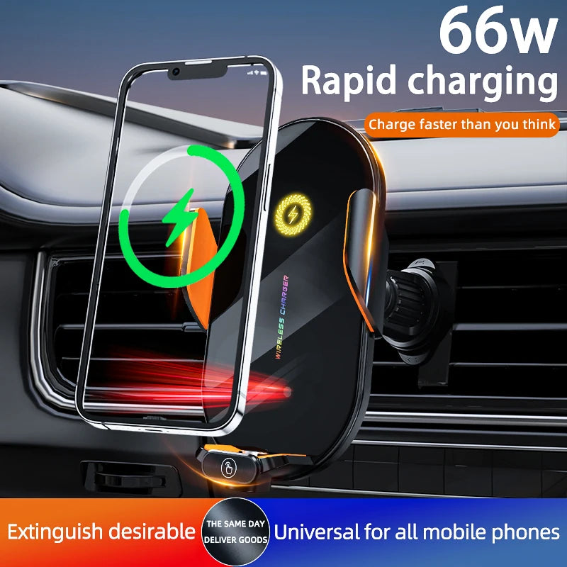 66W Wireless Car Phone Charger & Holder