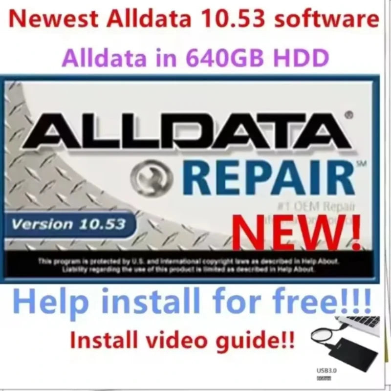 Newest Alldata Repair Auto Repair Software 10.53v All Data Car Software with Tech Support for Cars and Trucks Free Install