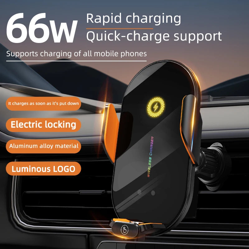 66W Wireless Car Phone Charger & Holder